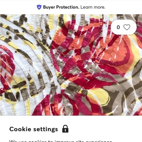 Chicos Skirt Sz 0/Reg S Multicolor Abstract Knee Length Lined Cotton Side Zip - Picture 4 of 10